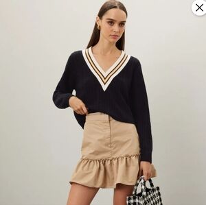 Sandro Navy V-Neck Sweater Size 0